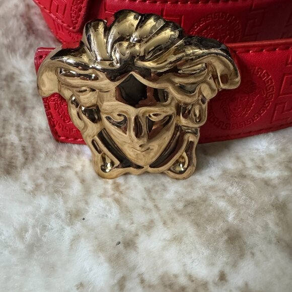 Gold and Red Designer Belt - Picture 1 of 6